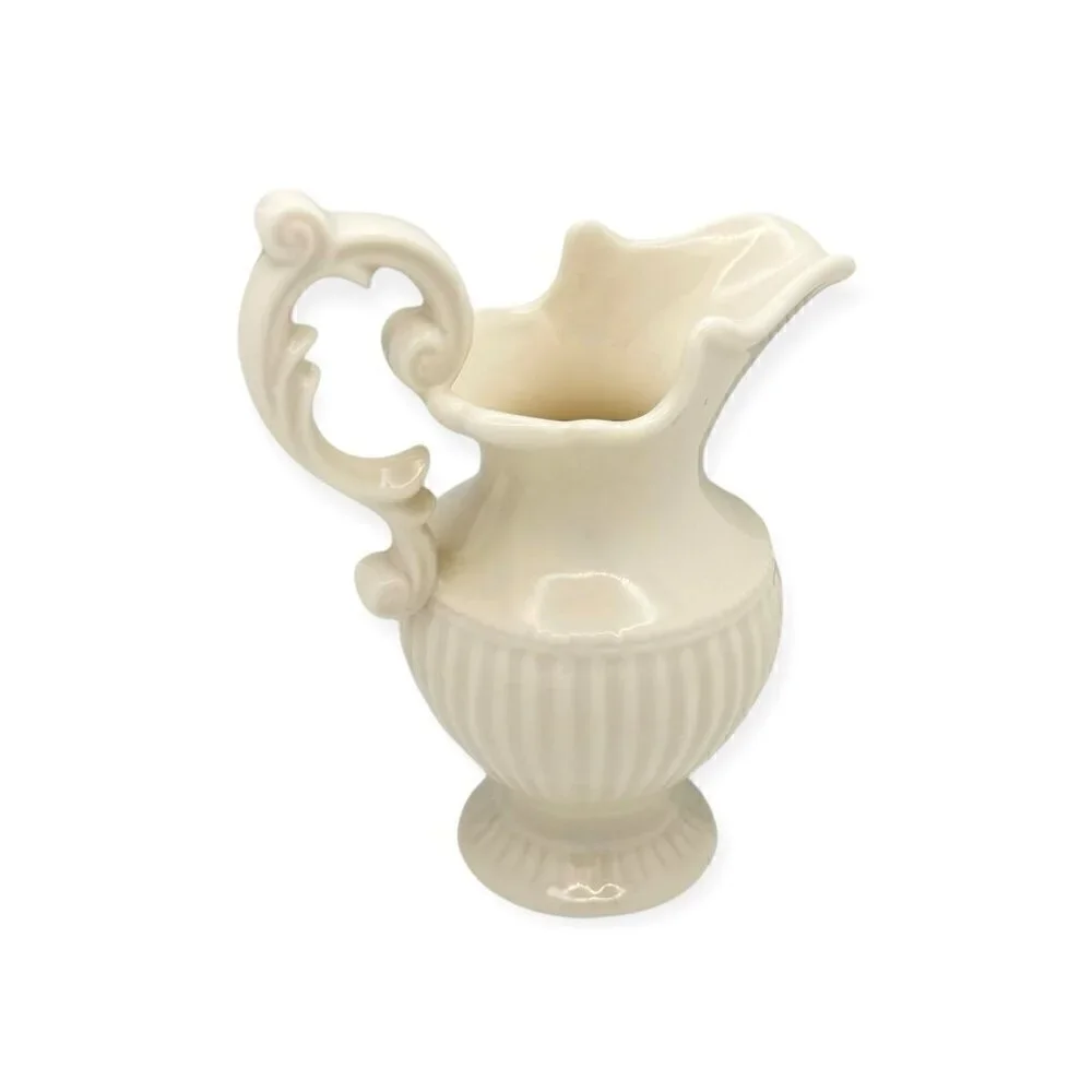 Thatcham Creamware Small Milk Cream Pitchers Ivory Porcelain Vintage Shabby Chic